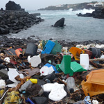 plastic garbage on beach